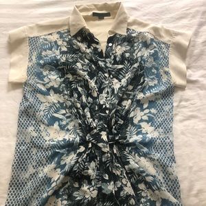 Alexander Wang Silk Printed Twist-front Blouse